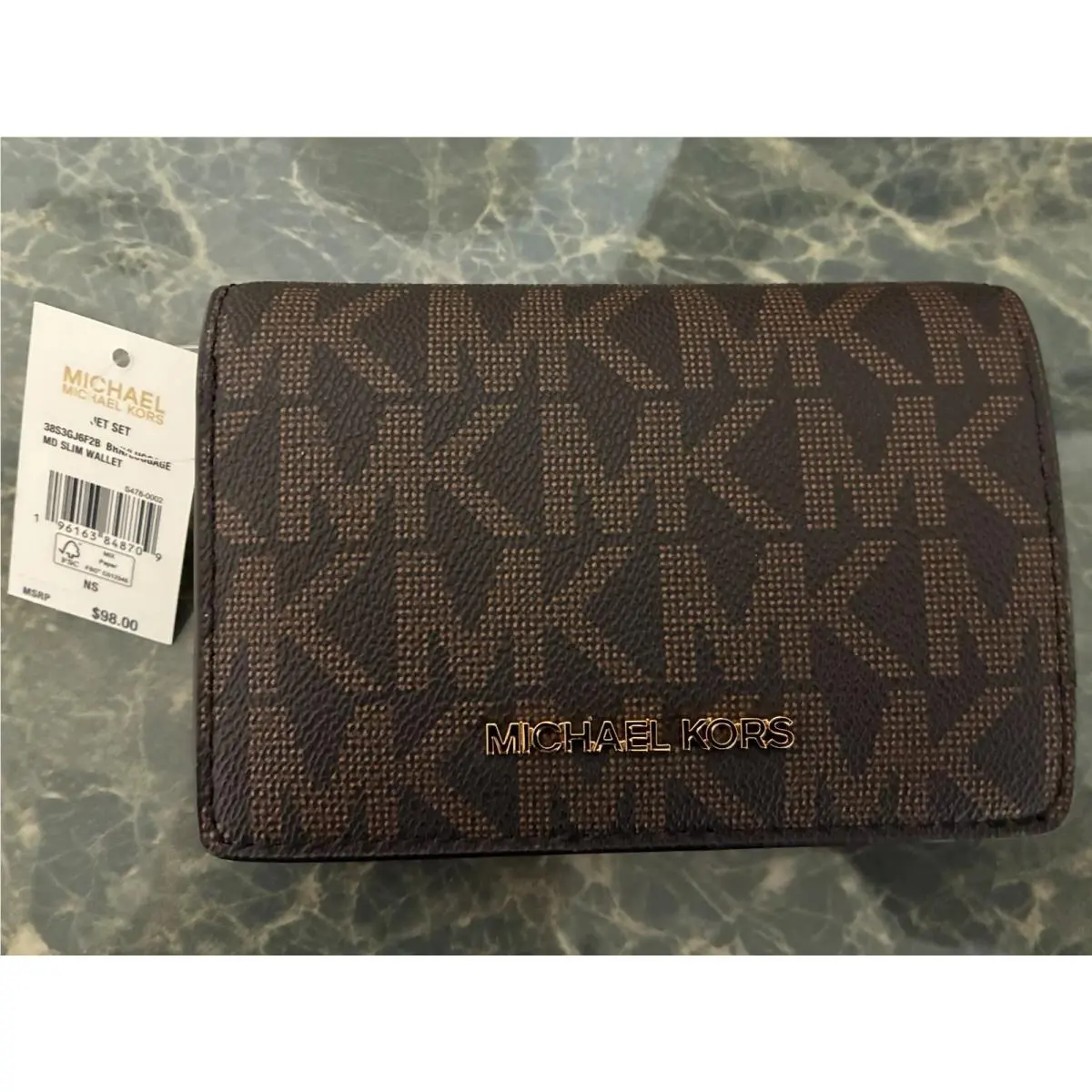 Michael Kors Jet Set Brown Medium Signature Logo Wallet