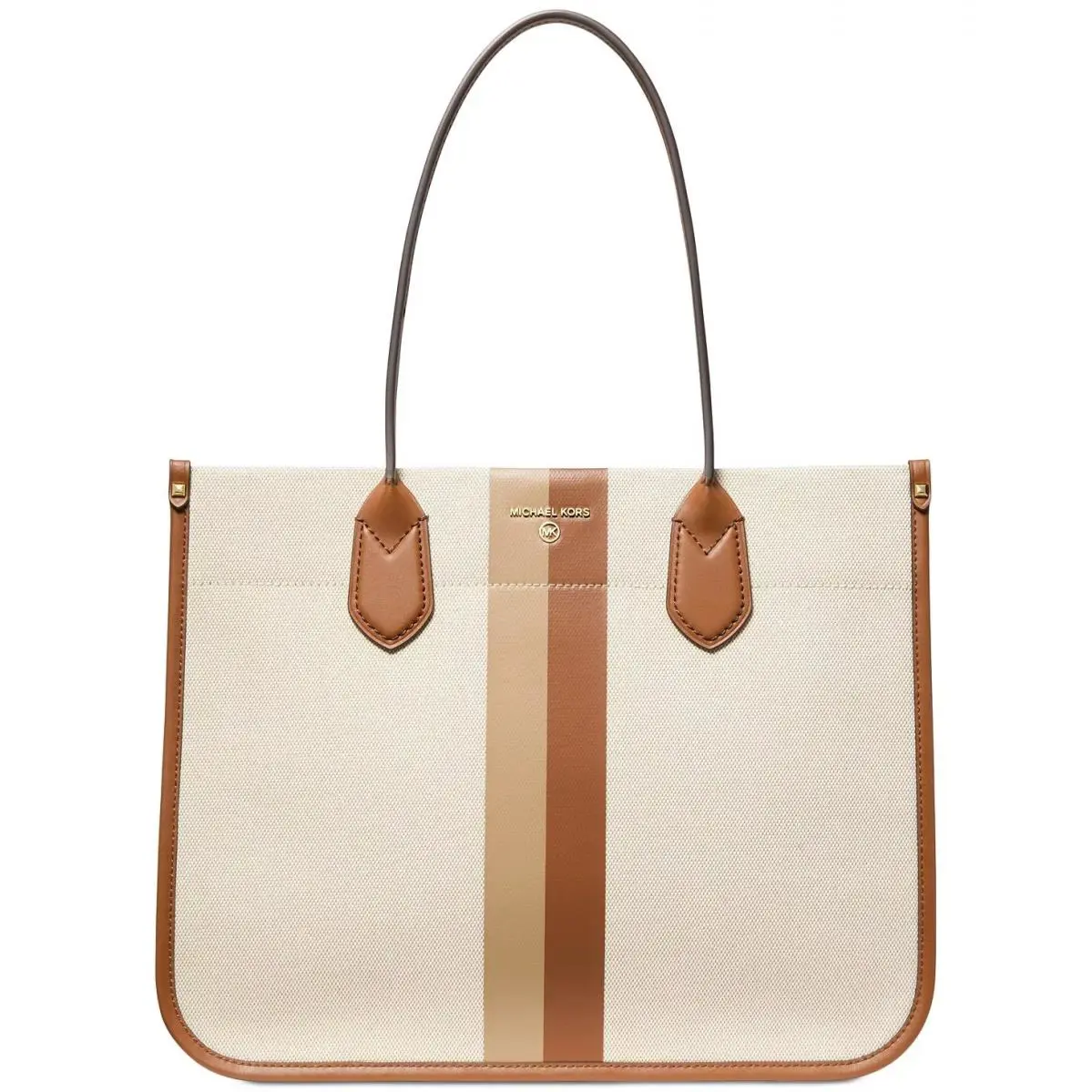 Heidi Extra Large Stripe Canvas Tote Bag Luggage Multi 30S2GH6T3C by Michael Kors