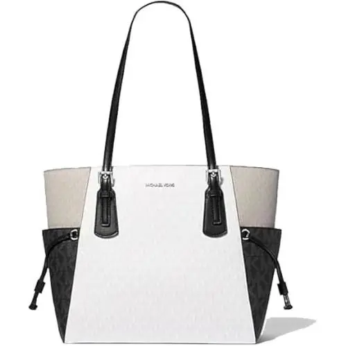 Michael Kors Voyager Large Women Optic White Tote Bag Handbag Shoulder Purse