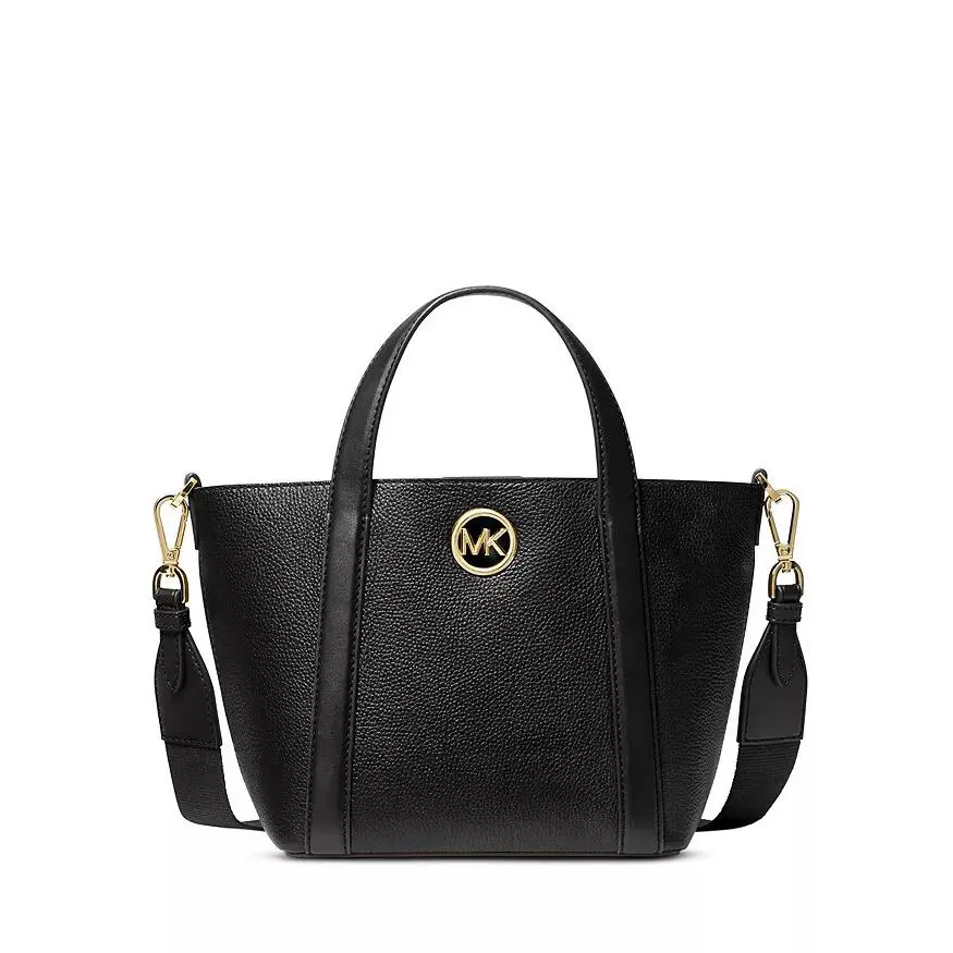 Michael Kors Hadleigh Black Pebble Leather Small Double Handle Tote Bag