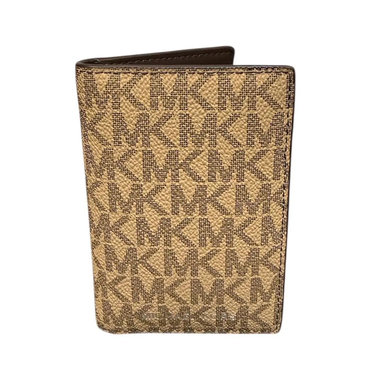 Michael Kors Copper Signature Logo Folding Card Case with ID Wallet Camel