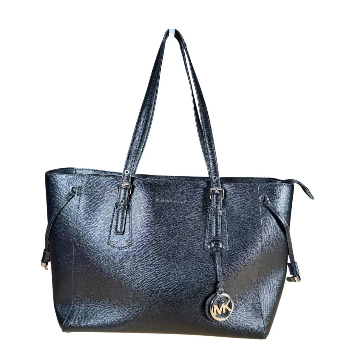 Kors Voyager Medium Crossgrain Leather Tote Bag