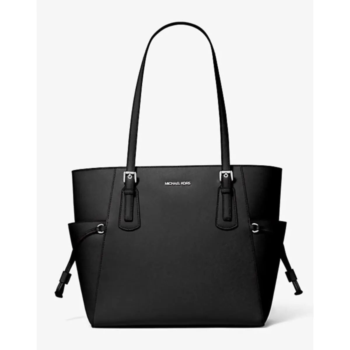 Michael Kors Voyager Large Women Black Leather Tote Bag Handbag Shoulder Purse