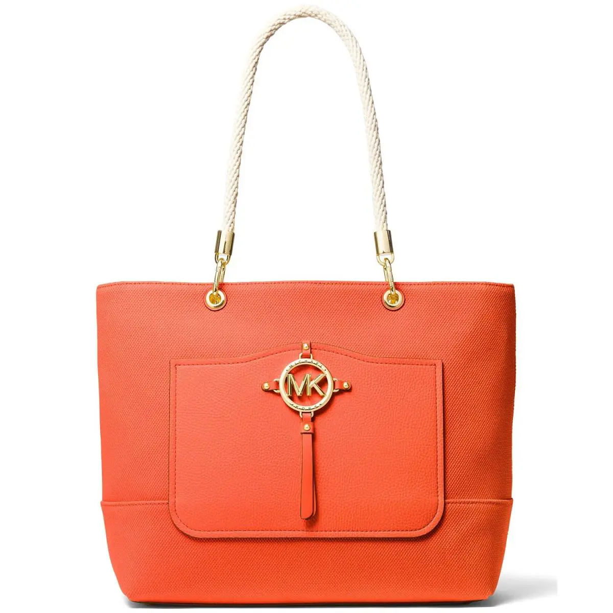 Michael Kors Amy Large Rope Leather Tote Bag Clementine 30S1G2AT7C