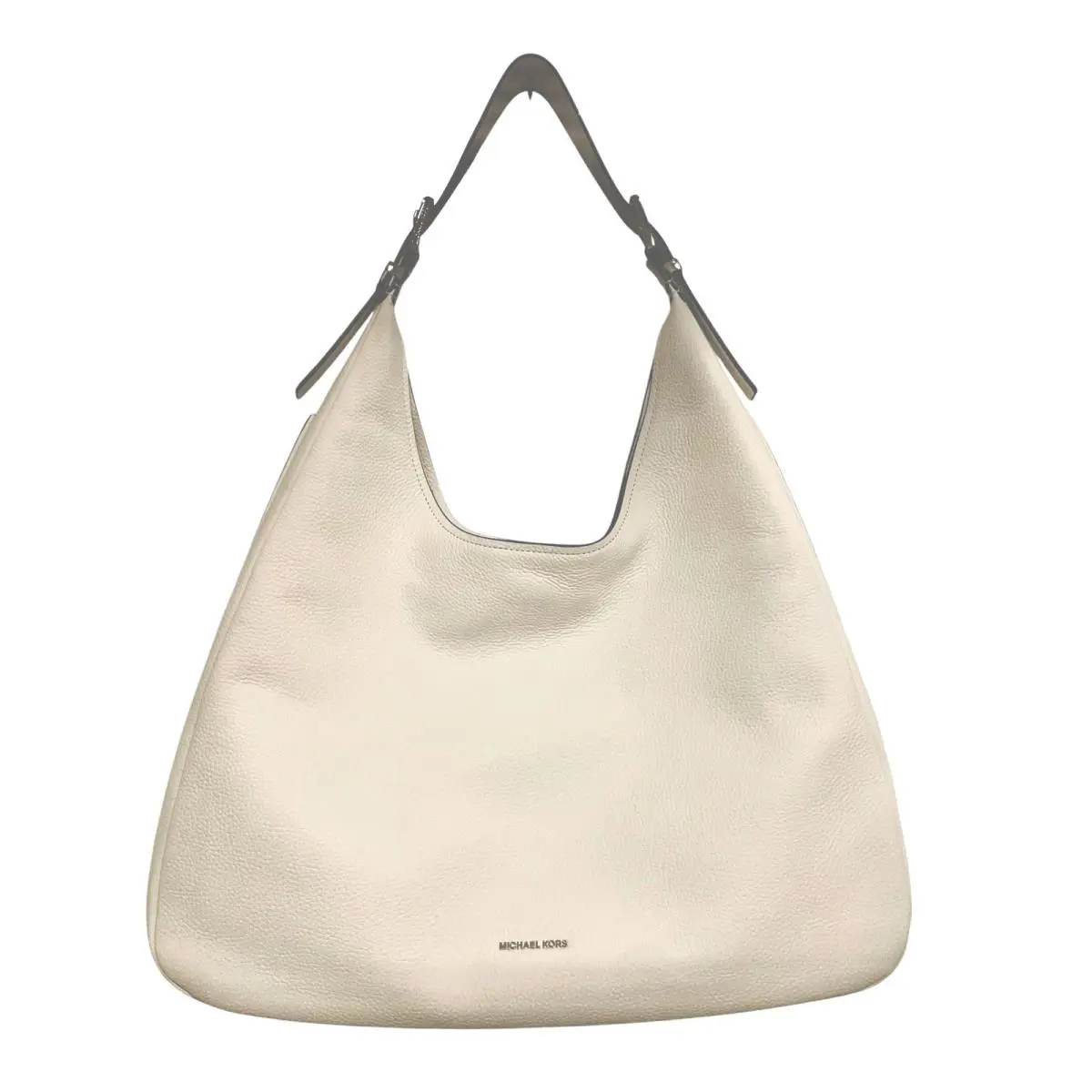 Michael Kors Nolita Large Pebble Leather Slouchy Hobo Shoulder Bag Optic White
