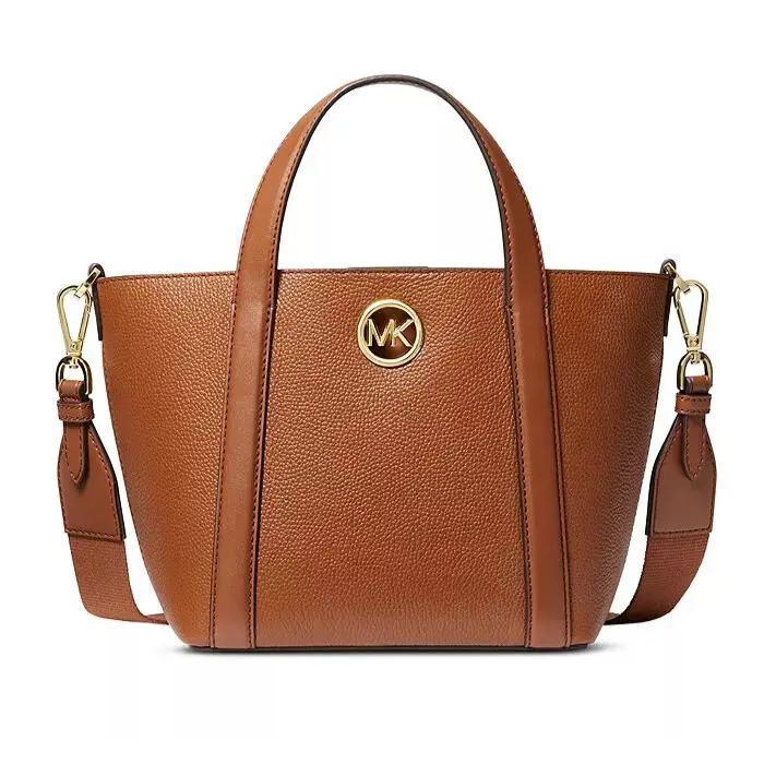 Michael Kors Hadleigh Luggage Brn Leather Small Double Handle Tote Bag
