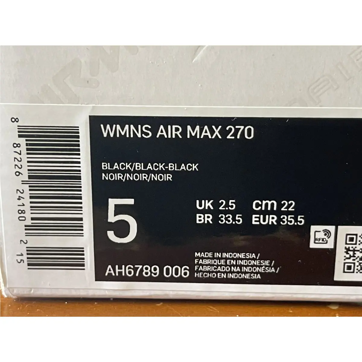 Nike shoes - Nike Air Max 270 - Air Max - AH6789-006 - Black, Manufacturer: Black (UPC: 0887226241802) 5