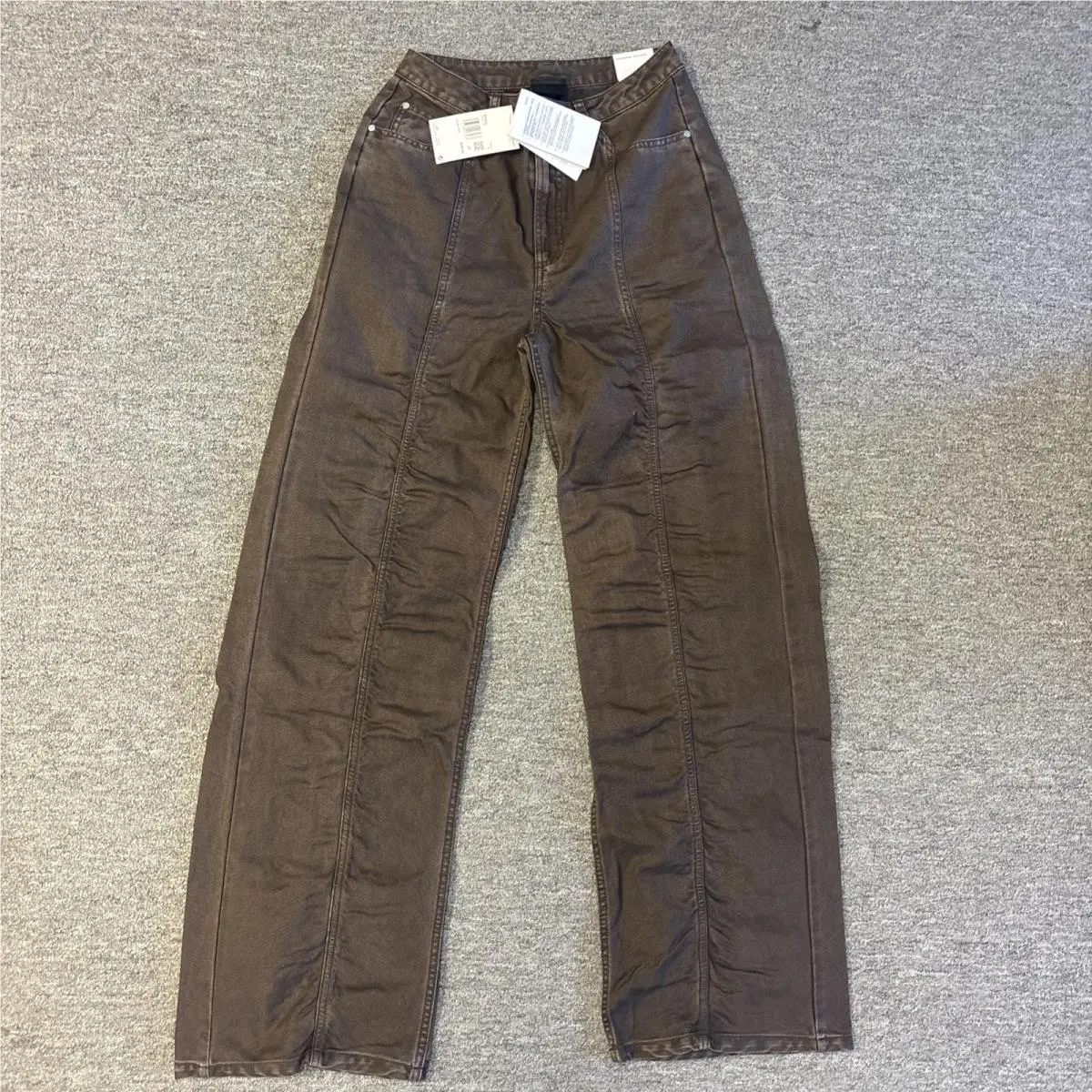 Jordan Cactus Jack Pants Womens 4 Brown Canvas Wide Leg Khakis FD9121-237