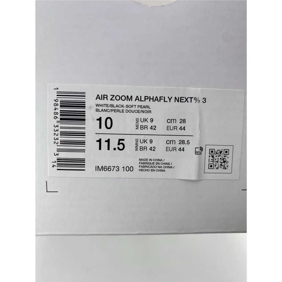 Nike shoes - Nike Air Zoom Alphafly - Air Zoom Alphafly - IM6673 100 - White/Black-Soft Pearl (UPC: 198486332323) 9