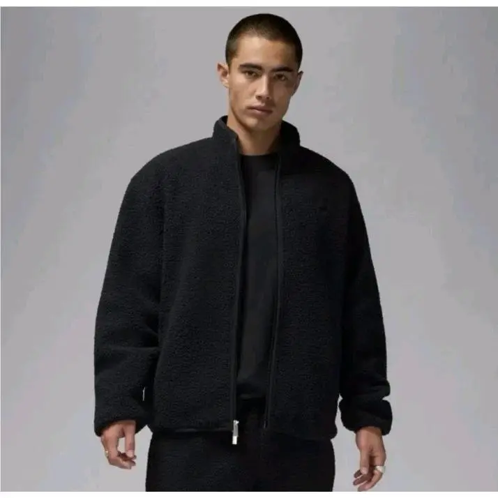 Air Jordan Flight High-pile Fleece Jacket Black FV7448-010 Men`s Size Large