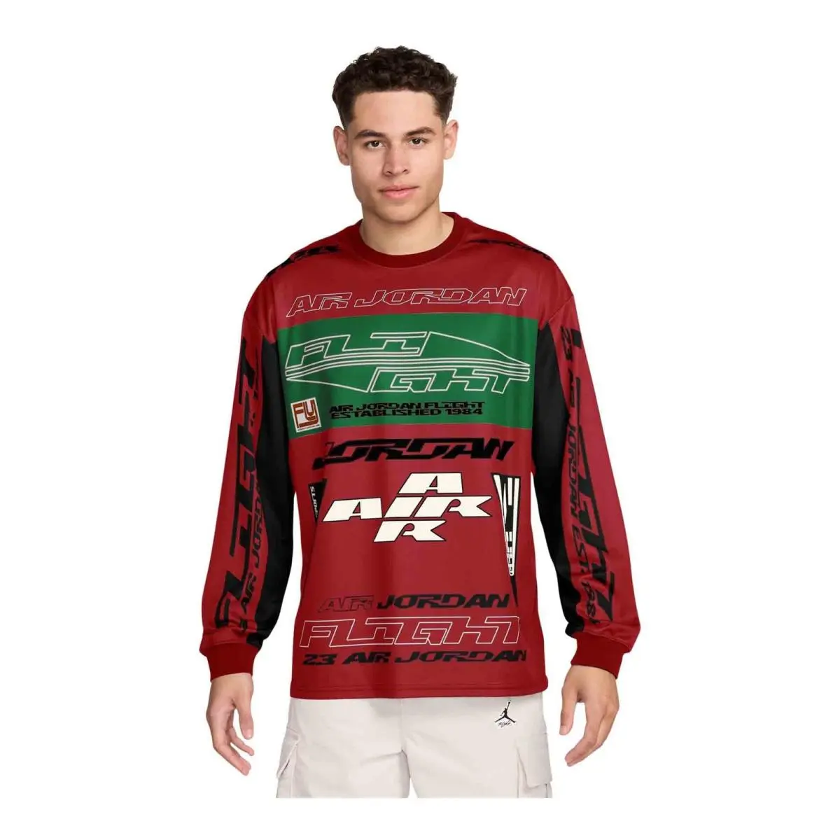 Mens Jordan Mvp Long Sleeve Top_gym Red/lucky Green FV7239-687-SIZE XL