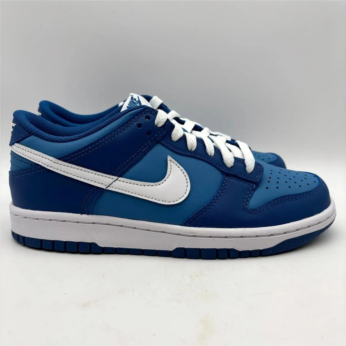Nike Dunk Low GS Marina Blue White Leather Shoes Size 6 Youth DH9765-400