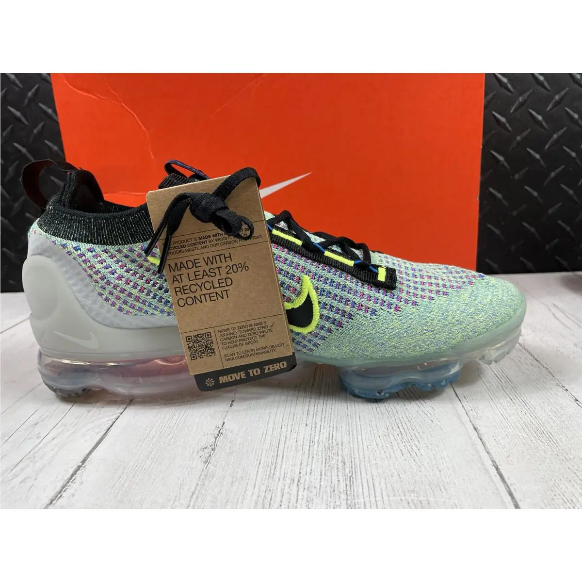 Nike shoes - Air Vapormax Flyknit Next Nature - AT5458 - Volt / Black / Photo Blue / Multi Color (UPC: 0196149801209) 8