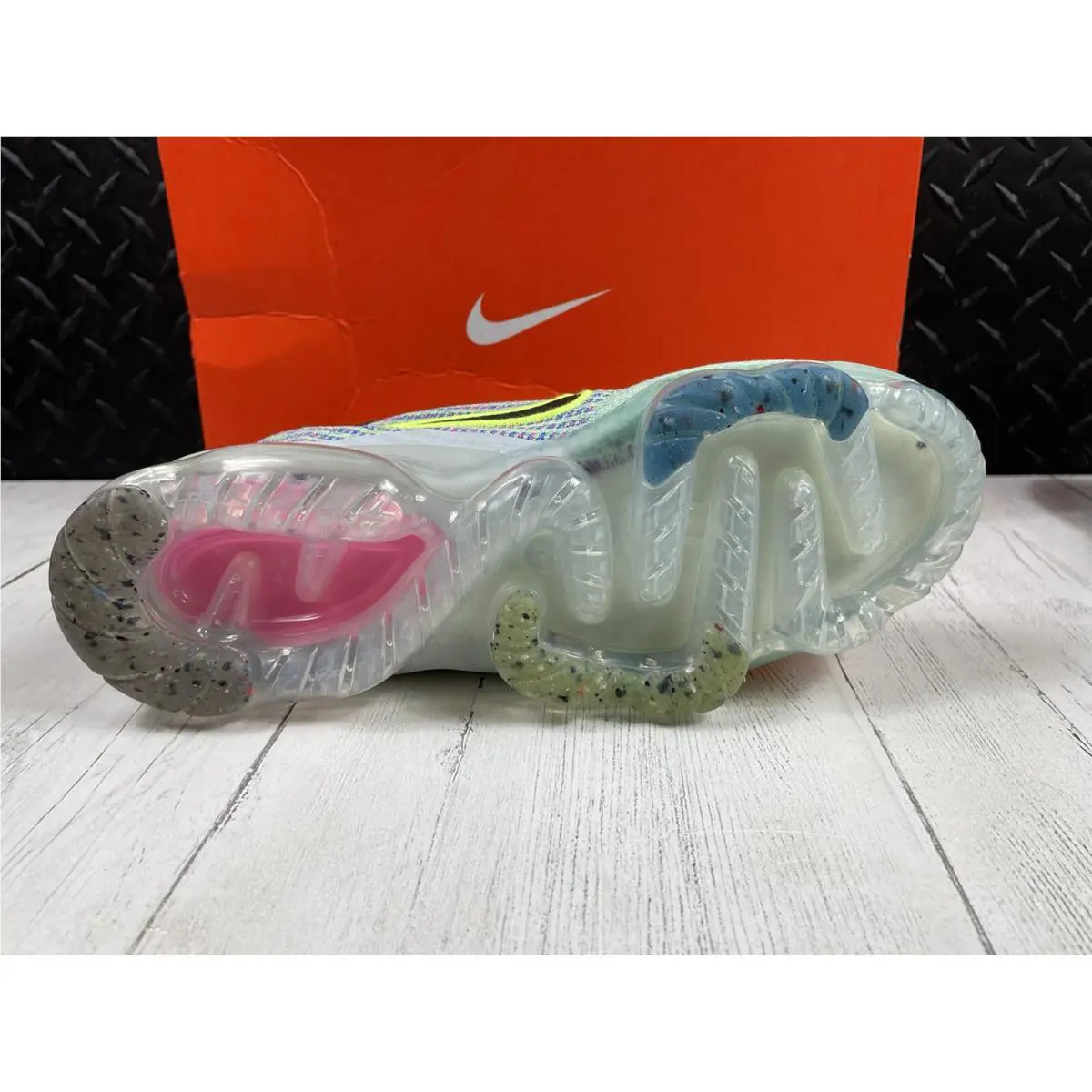 Nike shoes - Air Vapormax Flyknit Next Nature - AT5458 - Volt / Black / Photo Blue / Multi Color (UPC: 0196149801209) 9