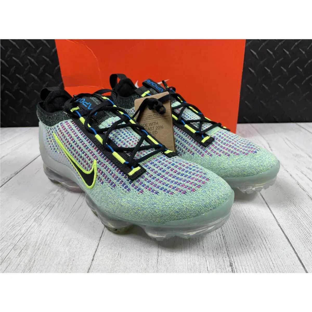 Nike shoes - Air Vapormax Flyknit Next Nature - AT5458 - Volt / Black / Photo Blue / Multi Color (UPC: 0196149801209) 1