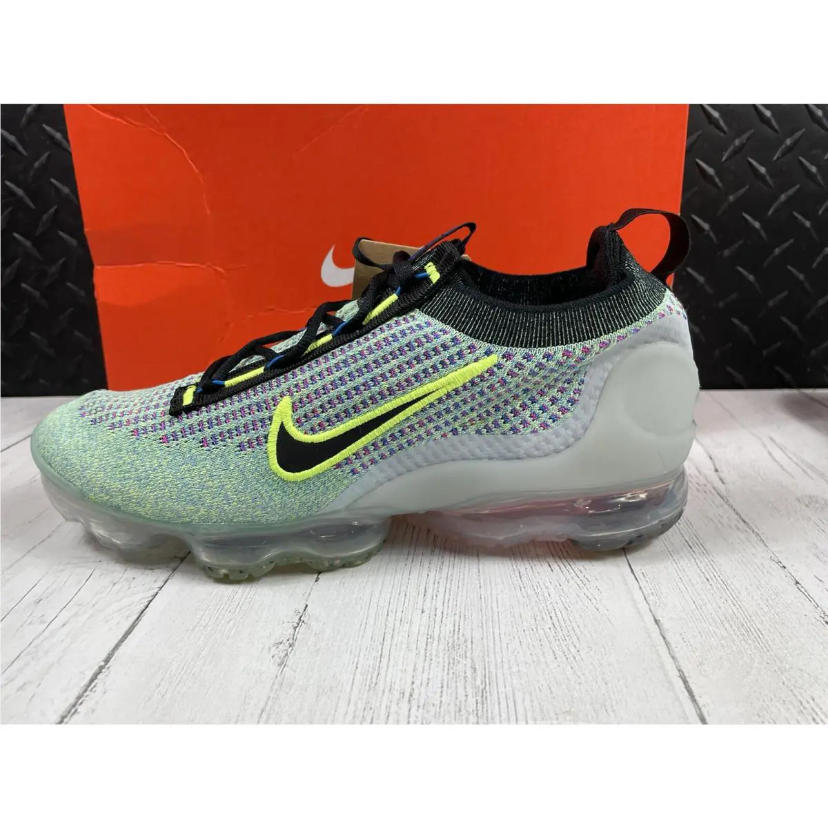Nike shoes - Air Vapormax Flyknit Next Nature - AT5458 - Volt / Black / Photo Blue / Multi Color (UPC: 0196149801209) 7