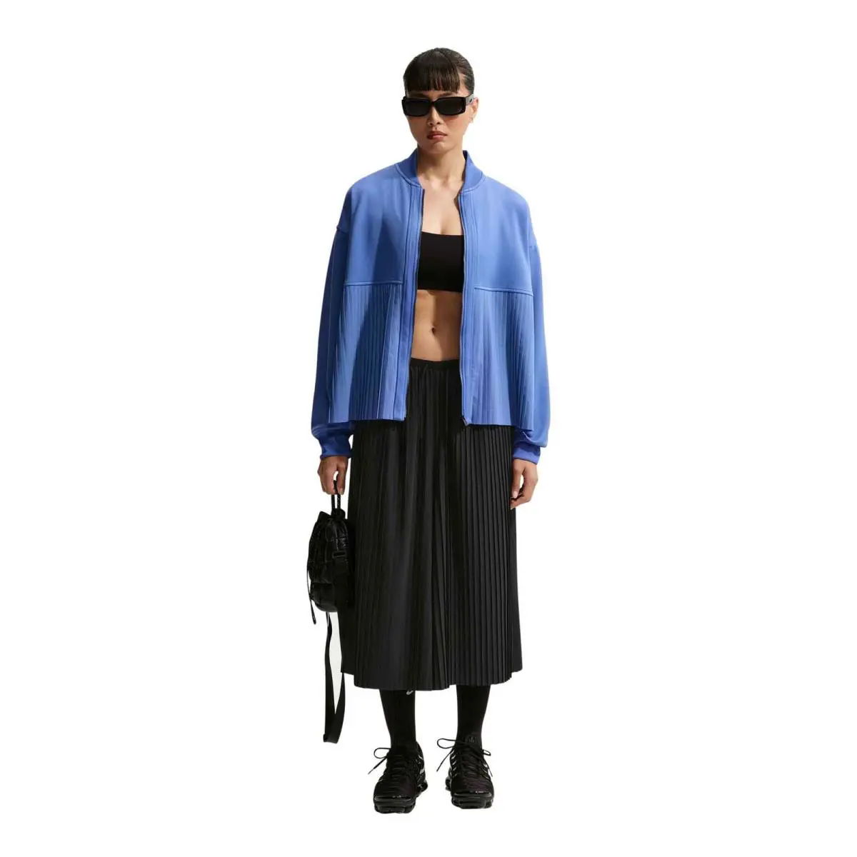Womens Nike Sportswear Pleated Jacket IM7457-460-SIZE S - LT MEDIUM BLUE/SAIL