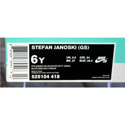 Nike shoes - Nike Stefan Janoski - Stefan Janoski - Polarized blue/white/saftey orange (UPC: 887229769518) 8
