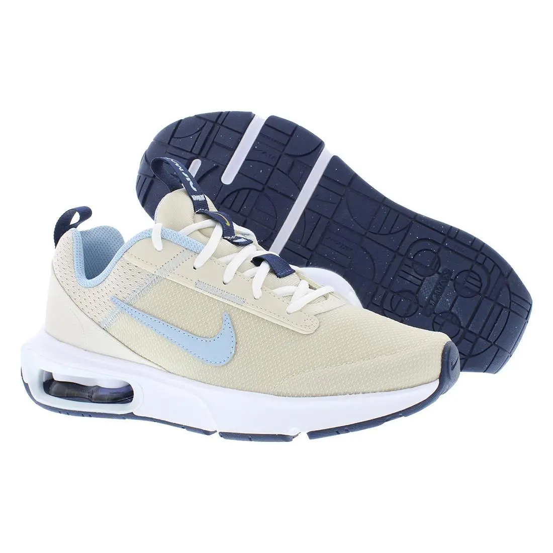Nike Air Max Interlock Lite GS Girls Shoes Size 7 Color: Light Orewood - Light Orewood Brown/Light Armory Blue, Main: Beige