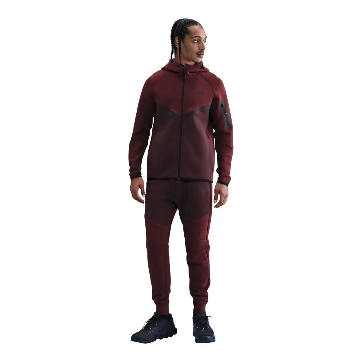 Mens Nike Tech Fleece Joggers Dark Team Red HV0959-619 S - DARK TEAM RED/BURGUNDY CRUSH/BLACK