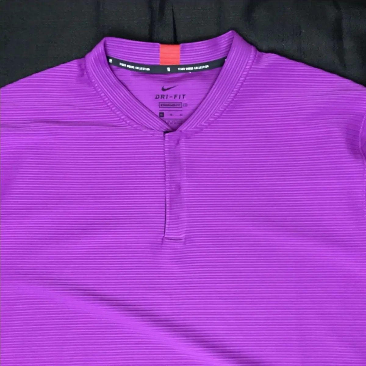 Nike clothing - Nike TW Tiger Woods Textured Mock Blade Polo - Court Purple Sunday Red 2