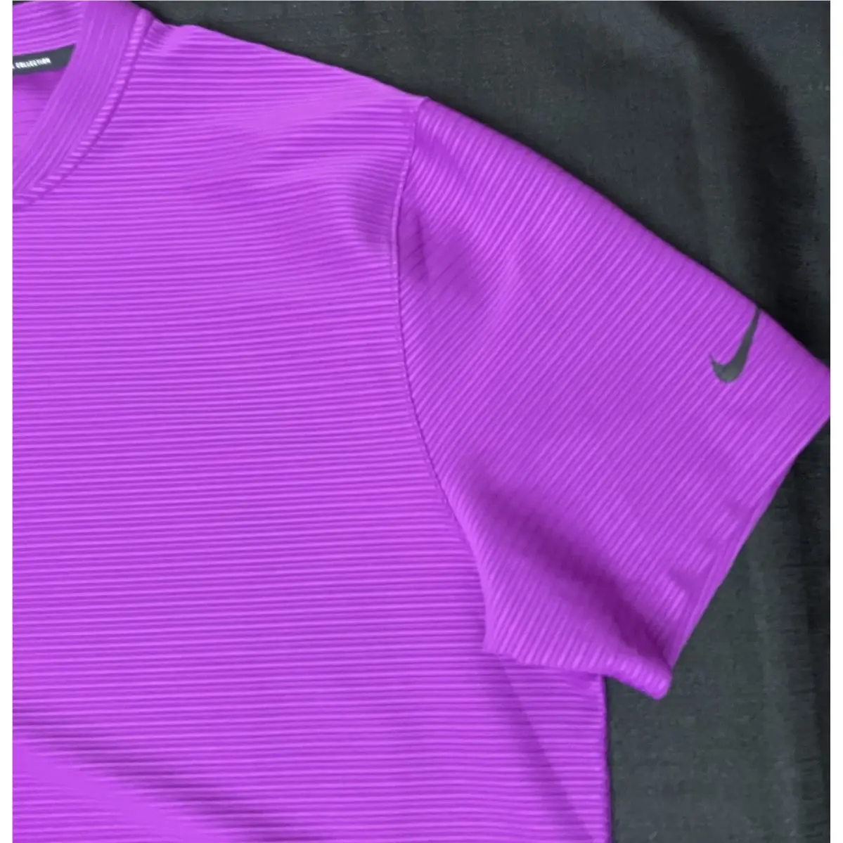 Nike clothing - Nike TW Tiger Woods Textured Mock Blade Polo - Court Purple Sunday Red 5