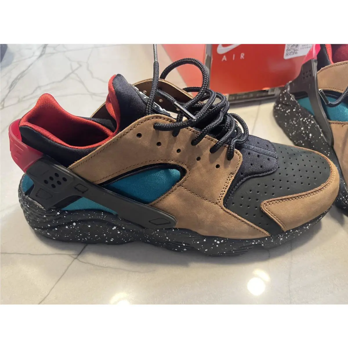 Nike shoes - Nike Air Huarache - Air Huarache - DD1068-201 - Brown, Manufacturer: Light British Tan/Gym Red/Geode Teal/Team Best Grey 3