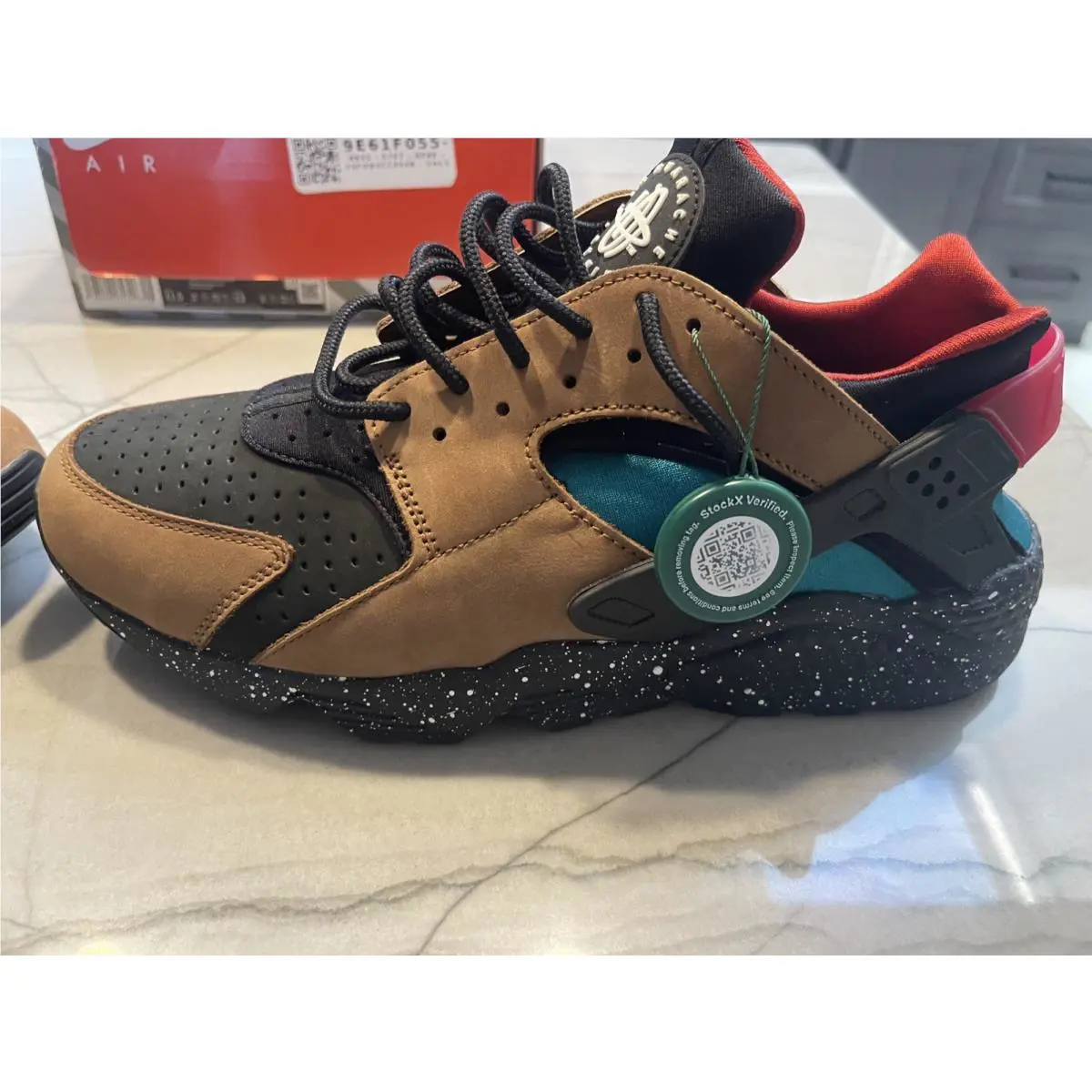 Nike shoes - Nike Air Huarache - Air Huarache - DD1068-201 - Brown, Manufacturer: Light British Tan/Gym Red/Geode Teal/Team Best Grey 4