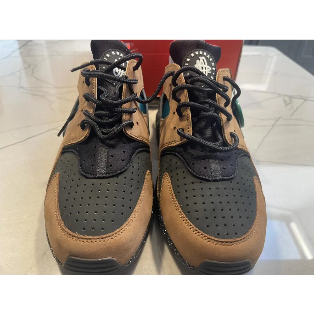 Nike shoes - Nike Air Huarache - Air Huarache - DD1068-201 - Brown, Manufacturer: Light British Tan/Gym Red/Geode Teal/Team Best Grey 5