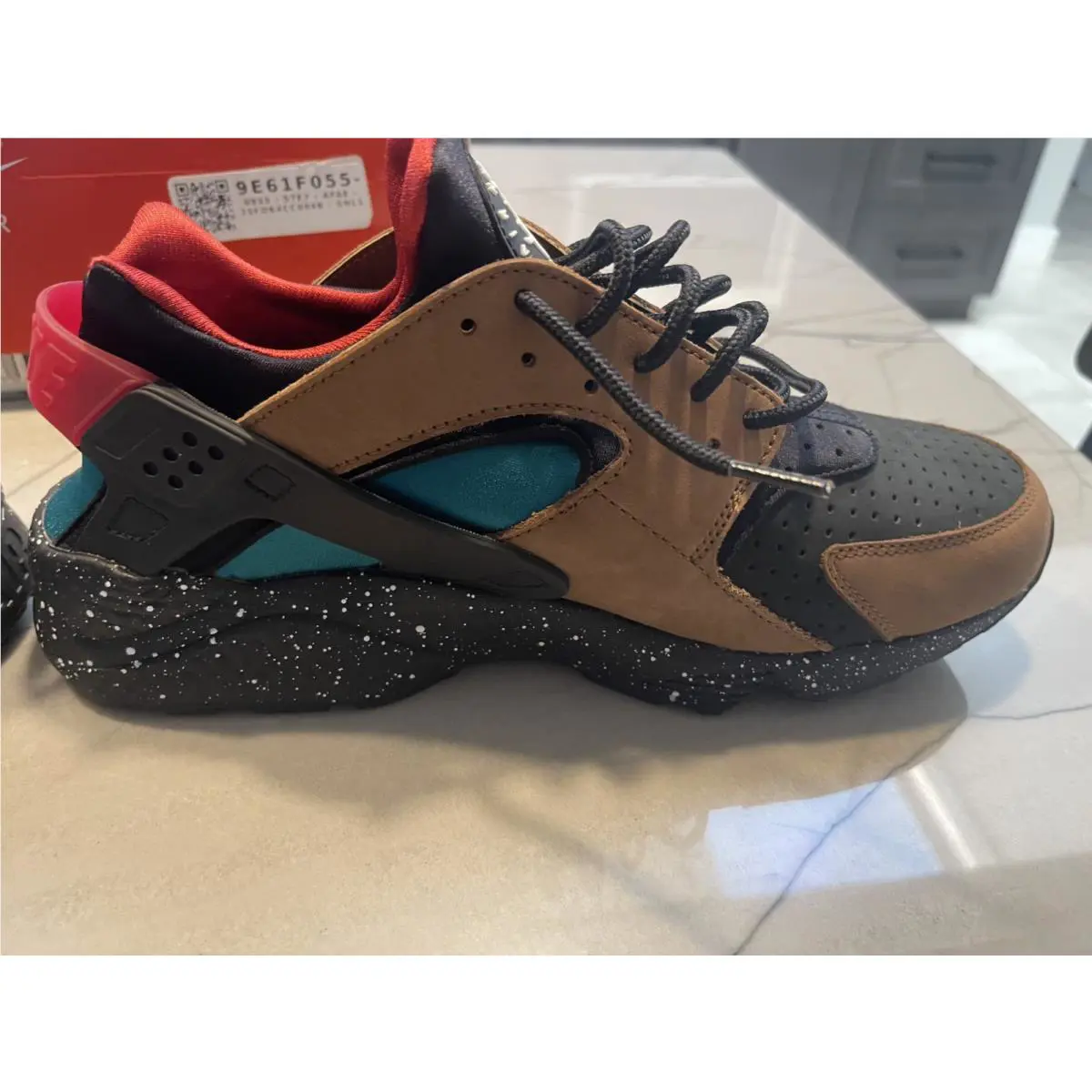 Nike shoes - Nike Air Huarache - Air Huarache - DD1068-201 - Brown, Manufacturer: Light British Tan/Gym Red/Geode Teal/Team Best Grey 7