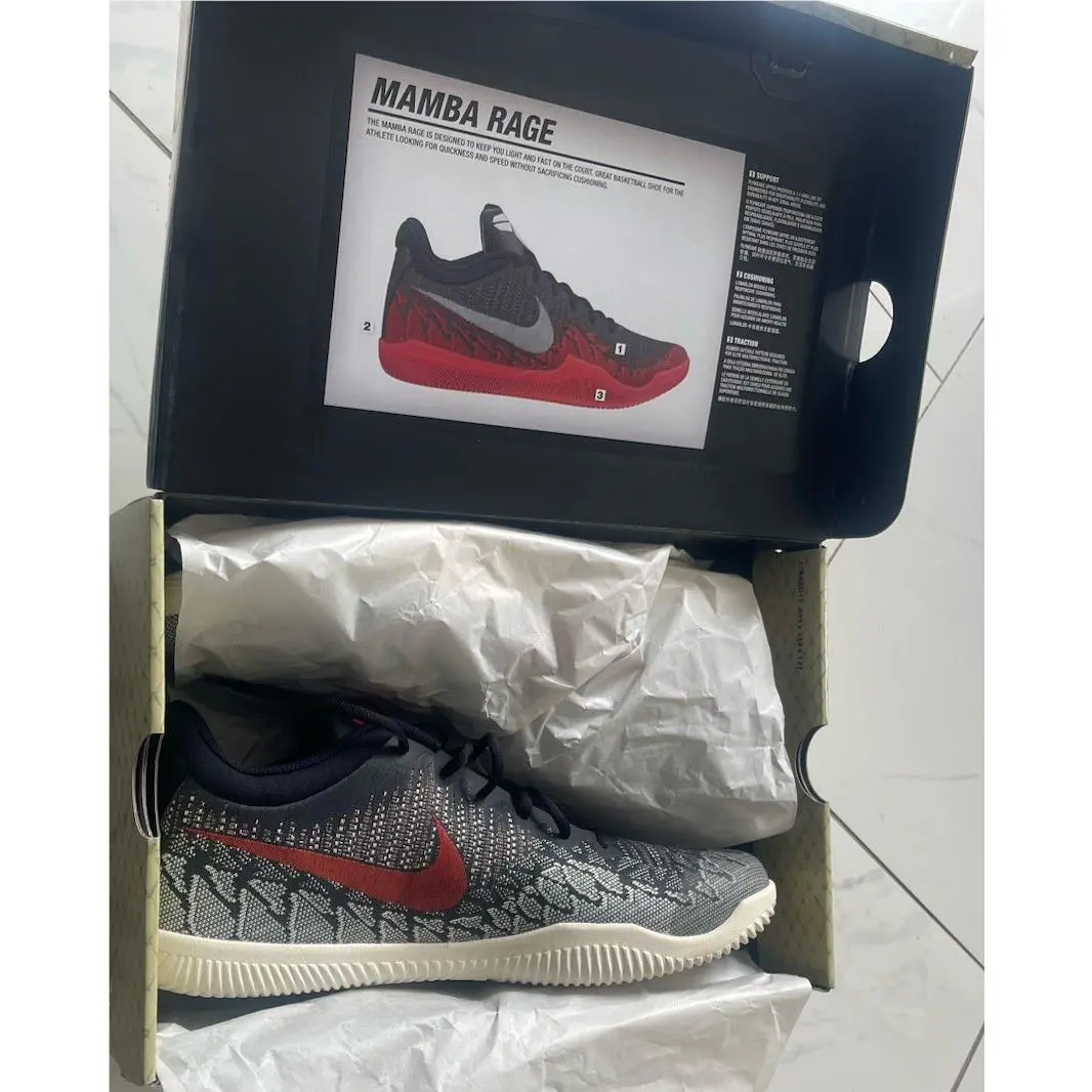 Nike shoes - Nike Mamba Rage - Mamba Rage - 908972-060 - Black, Manufacturer: Black/Sail-Bright Crimson 12