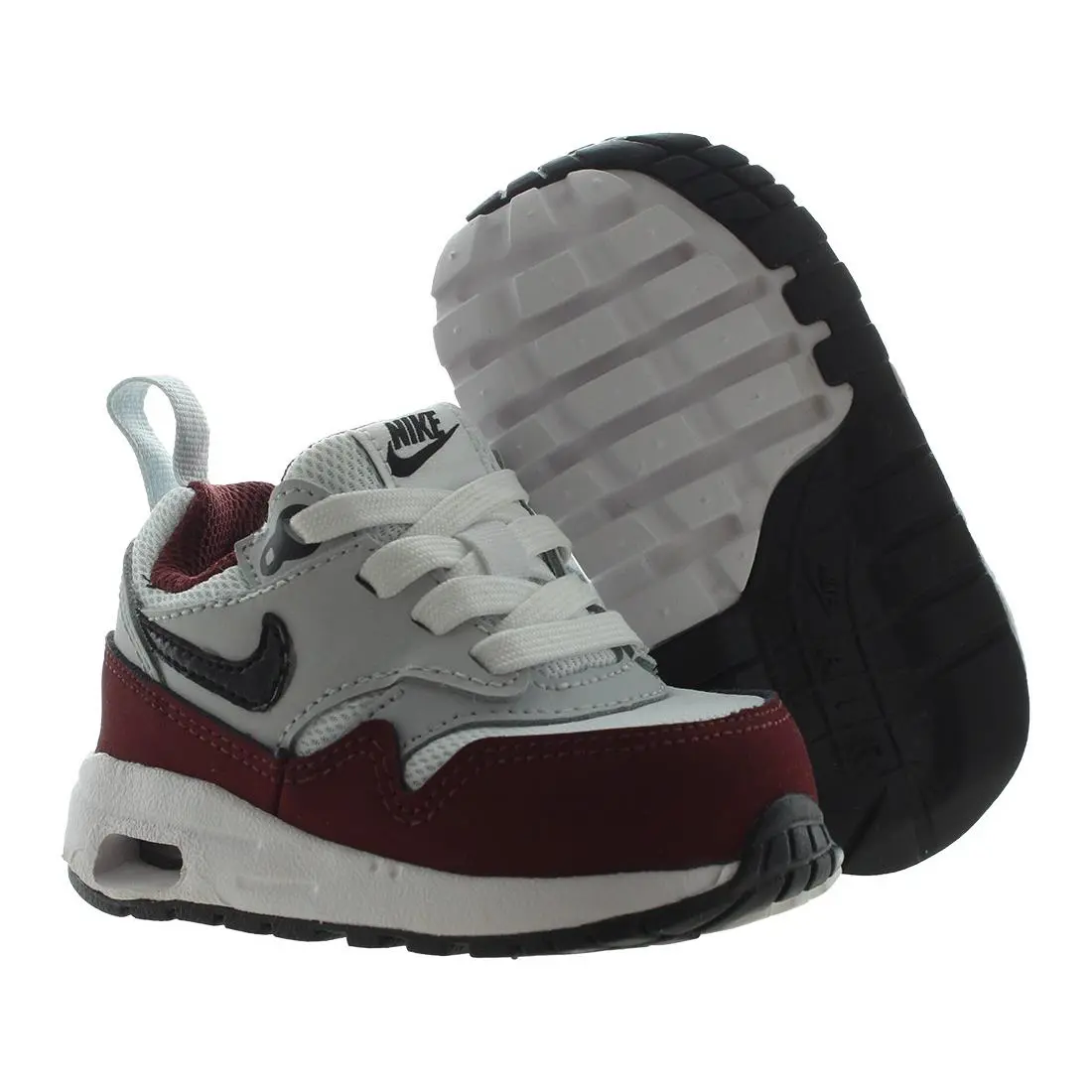 Nike Air Max 1 Easyon Infant/toddler Shoes Size 4 Color: White/black/dark Team - White/Black/Dark Team Red Heather, Main: White