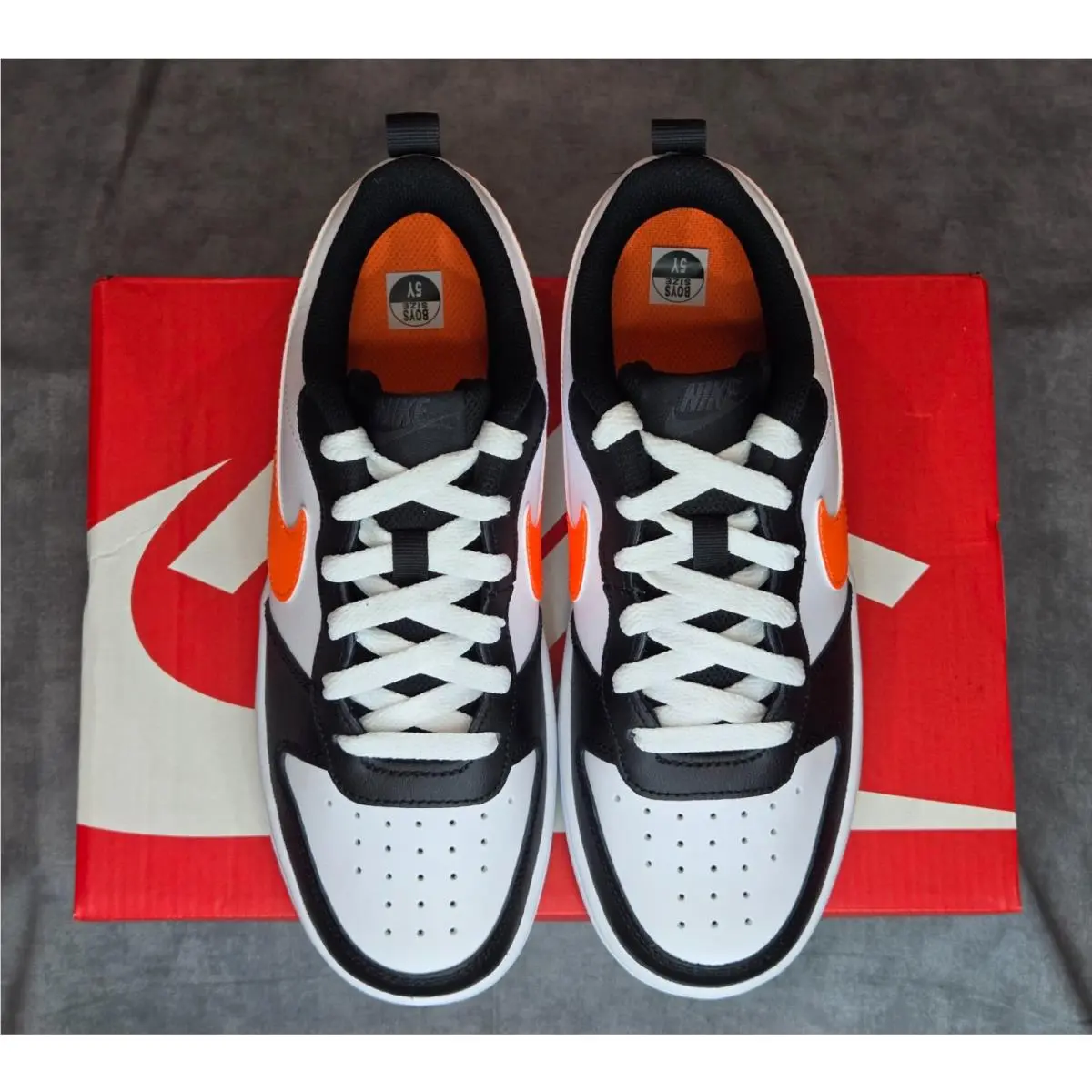 Nike shoes - Nike Court Borough - Court Borough - BQ5448-115 - White Black Orange 0