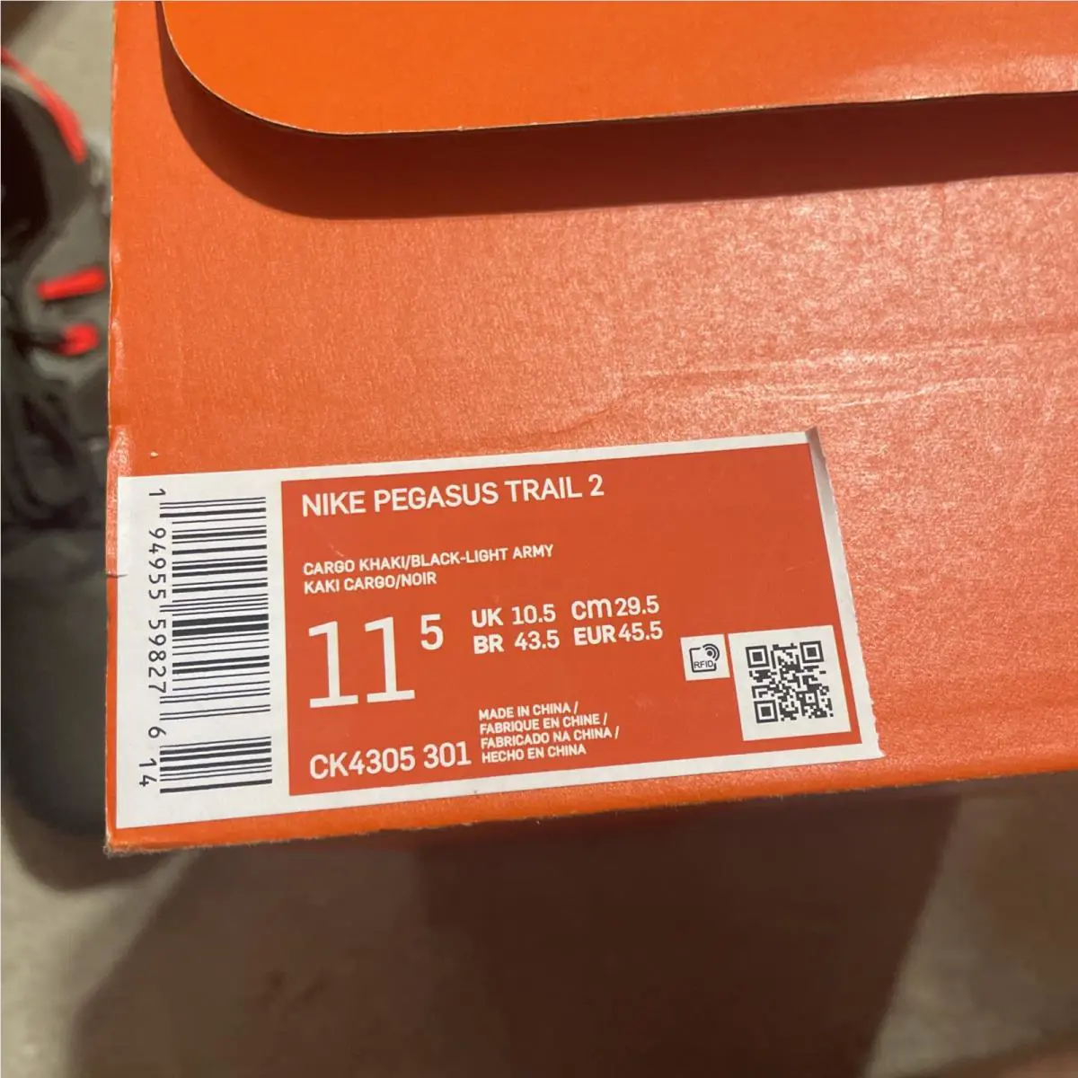 Nike shoes - Nike Pegasus Trail 2 - Pegasus Trail - CK4305-301 - Brown, Manufacturer: Cargo Khaki/Light Army/Bright Crimson/Black 3