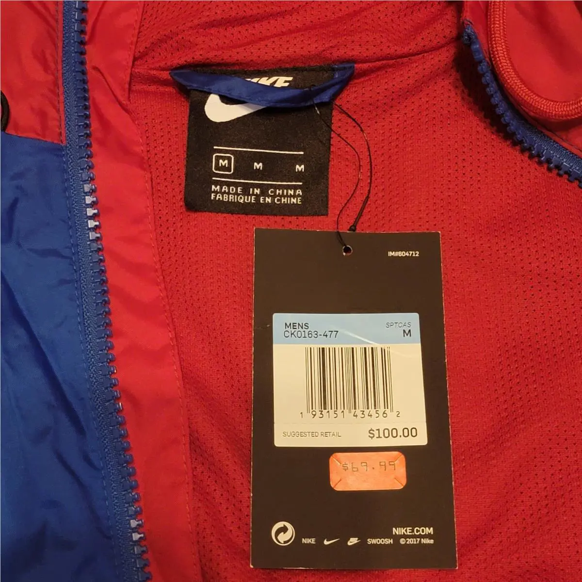 Nike clothing - Ck0163-477 - CK0163477 Ck0163-477 - Royal red white (UPC: 193151434586) 1