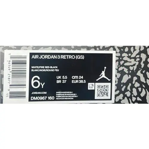 Nike shoes - Jordan Air 3 Retro GS - Red 0