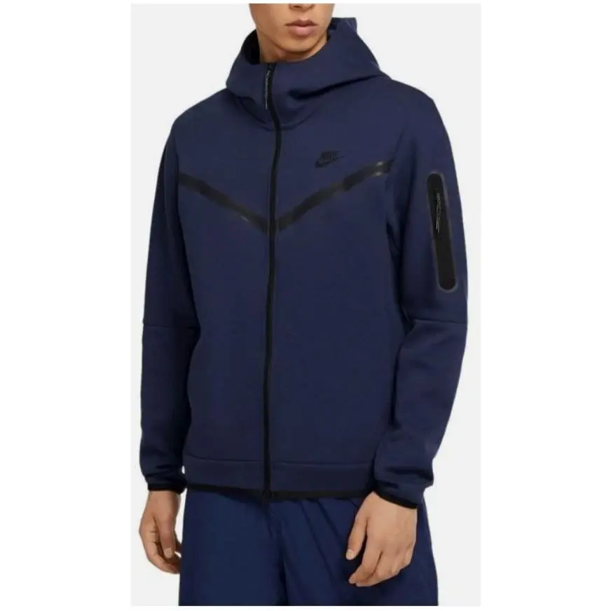 Nike Men`s Navy Full-zip Hoodie Jacket Size XL CU4489-410 H1