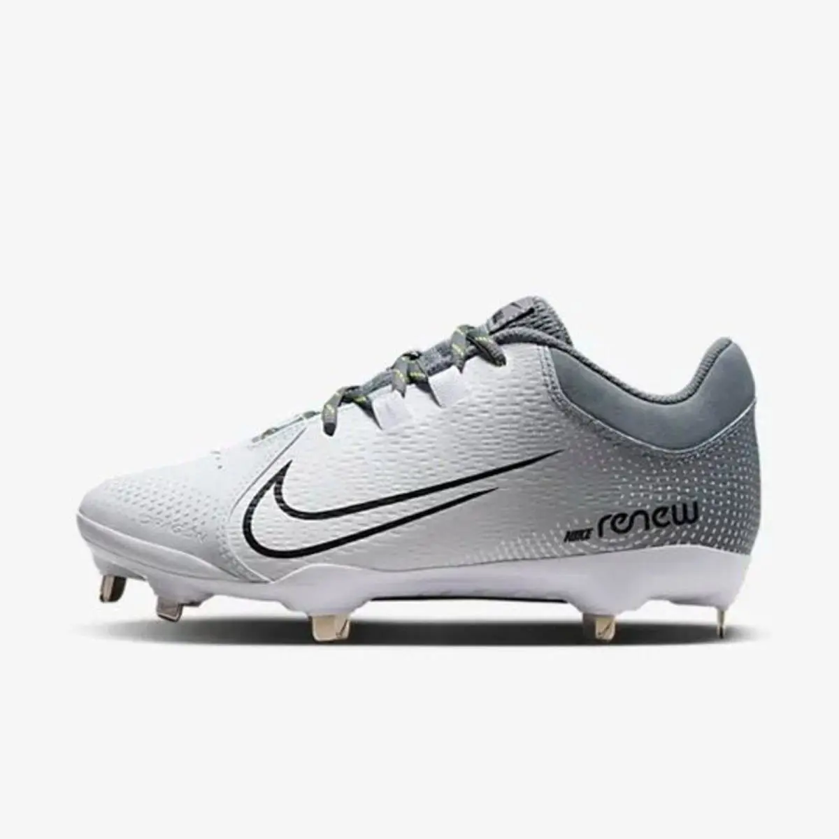 Women`s Nike Hyperdiamond 4 Pro Metal Softball Cleats - Grey White -10 - Gray