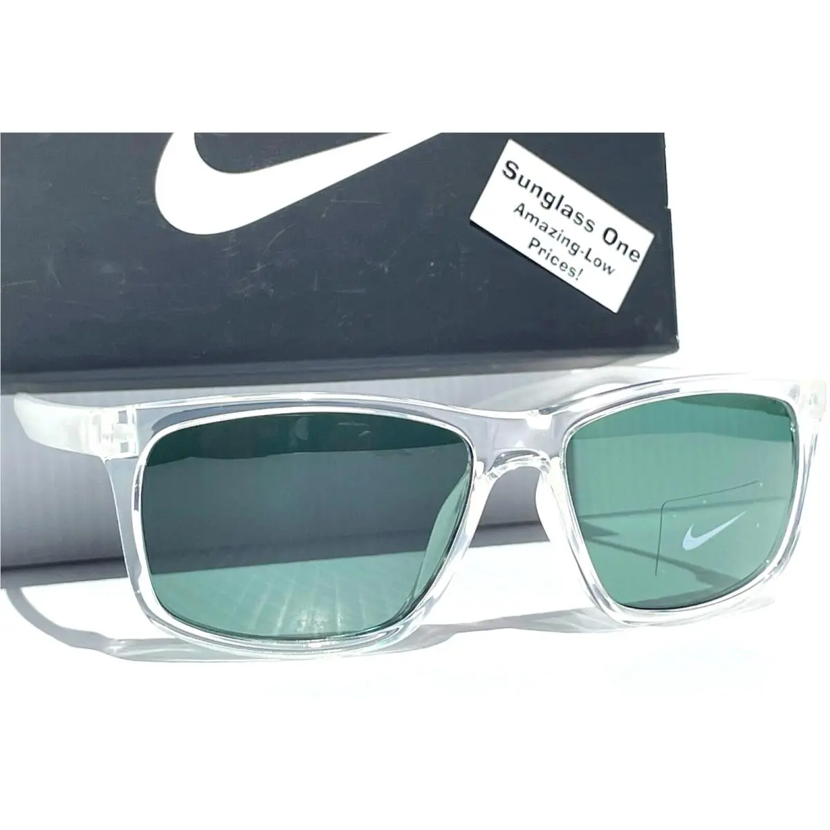 Nike Chaser Ascent Shiny Matte Clear Frame Green Lens Sunglass DJ9918 900