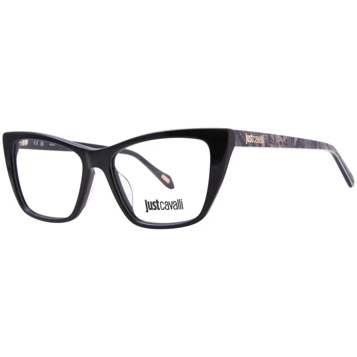 VJC045 0700 Eyeglasses Women`s Shiny Black Full Rim Cat Eye 54mm by Just Cavalli