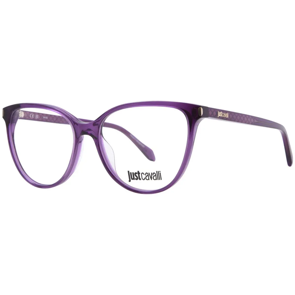 VJC052 06LA Eyeglasses Women`s Shiny Transparent Violet Full Rim by Just Cavalli