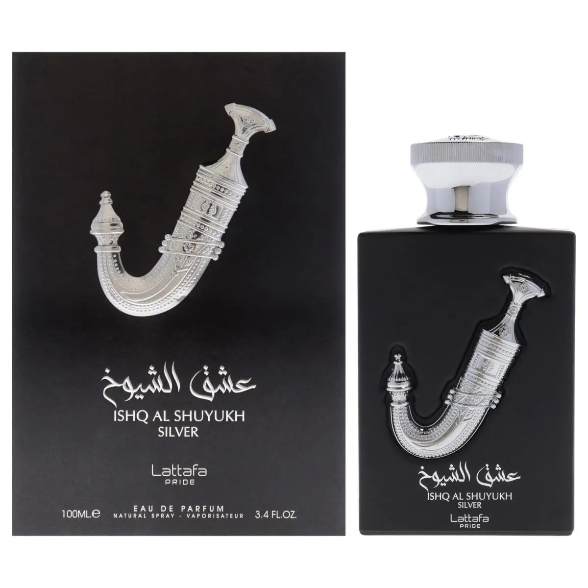 2 Pack Pride - Ishq Al Shuyukh Silver by Lattafa For Men - 3.4 oz Edp Spray