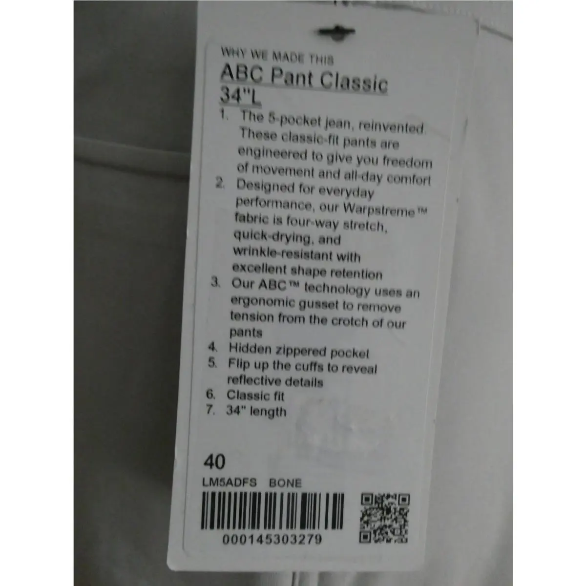 Lululemon clothing - ABC Pant Classic Fit - ABC Pant Classic Fit - Bone 15