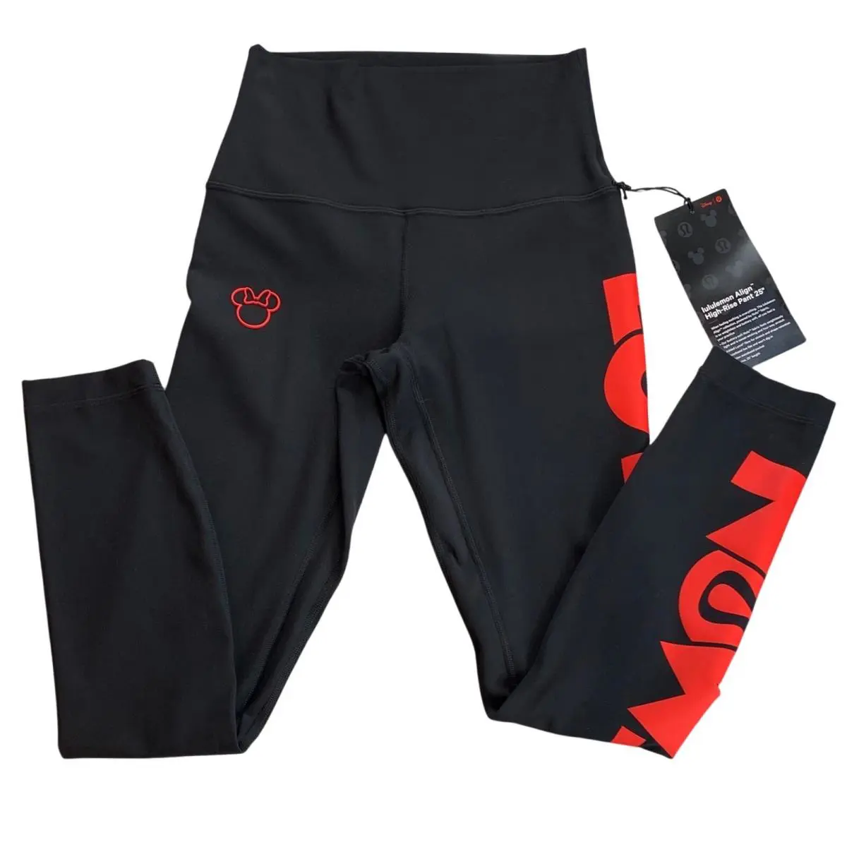 Lululemon Disney Align High-rise Pant 25 Black Red Minnie Mouse Leggings Size 4 - Black