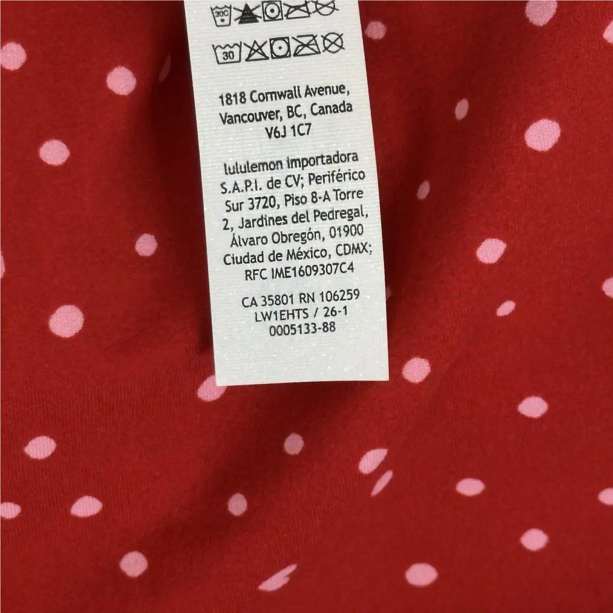 Lululemon clothing - LULULEMON Align - Align - Heart Scatter Dot Oxford red Candy Cloud 8