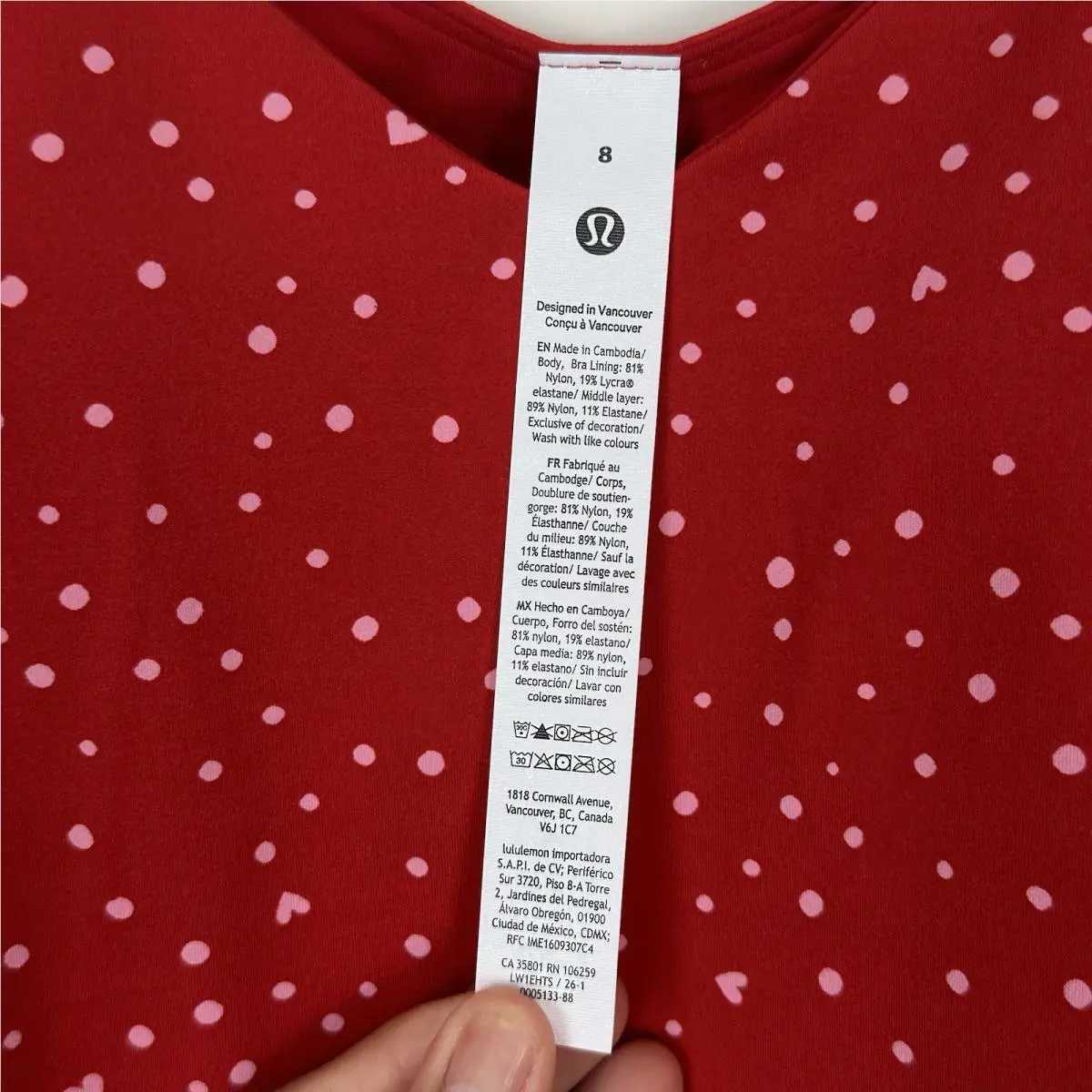 Lululemon clothing - LULULEMON Align - Align - Heart Scatter Dot Oxford red Candy Cloud 3