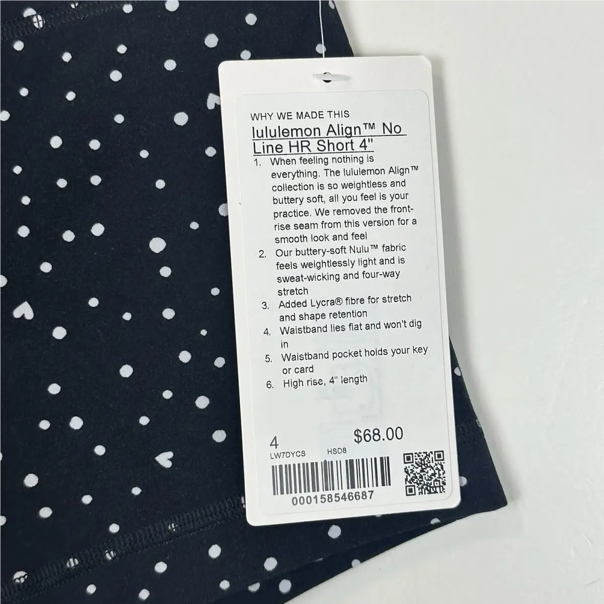 Lululemon clothing - Lululemon Align - Align - heart scatter dot print white black 2