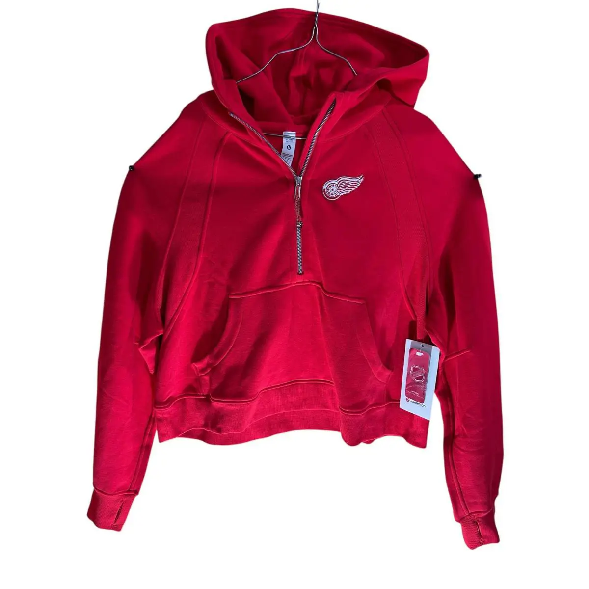 Detriot Red Wings Lululemon Half Zip Scuba Hoodie Oversized Womens XL/2XL - Red