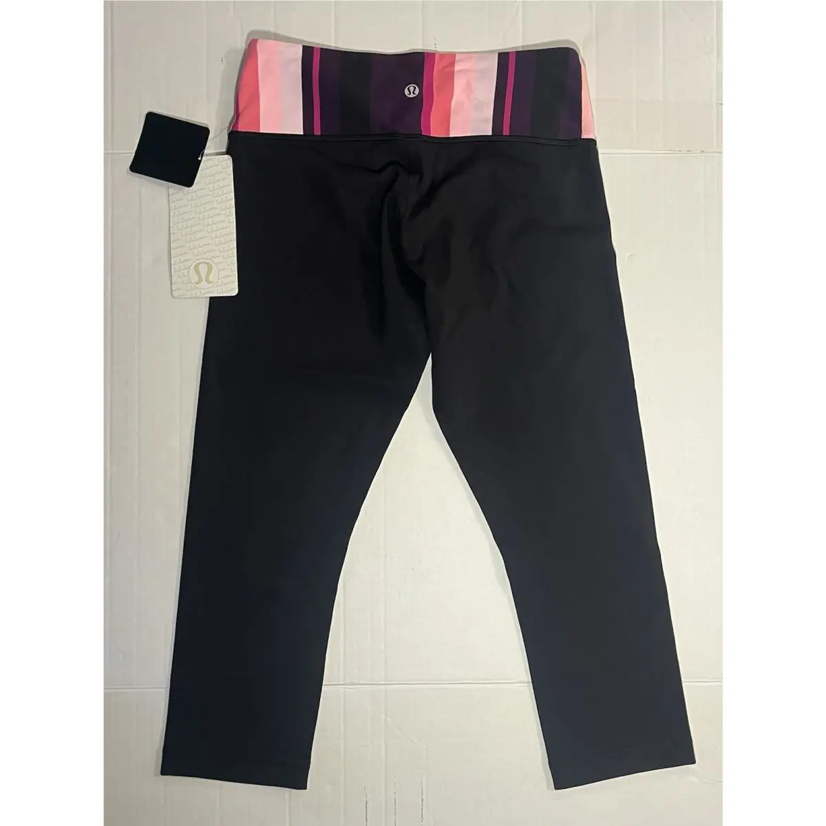 Lululemon clothing - BLACK w/ pink stripe waist band 1