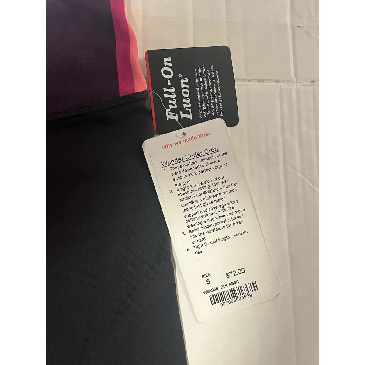 Lululemon clothing - BLACK w/ pink stripe waist band 0